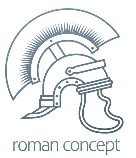 roman helmet centurion concept - hairstyle crest stock illustrations