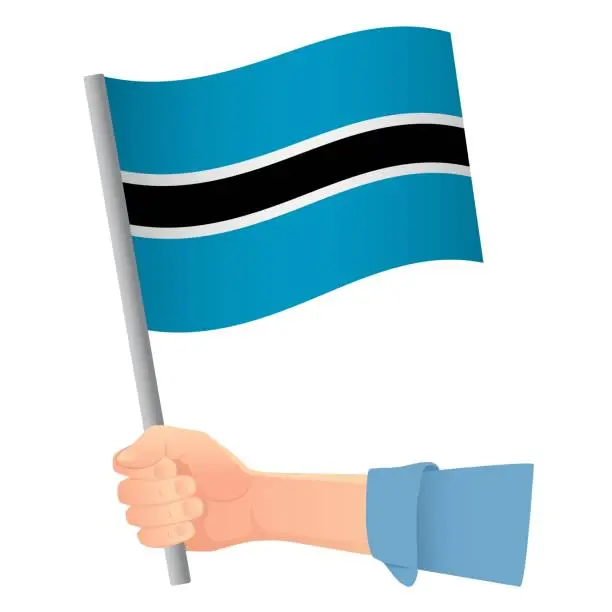 Vector illustration of flag in hand