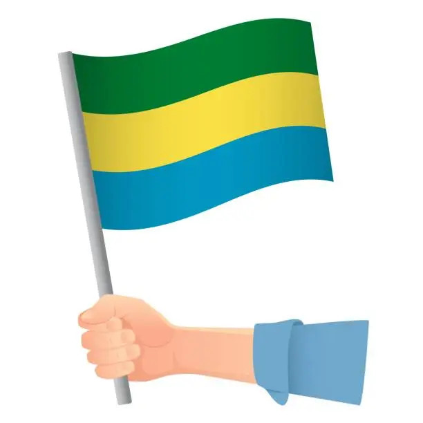 Vector illustration of flag in hand