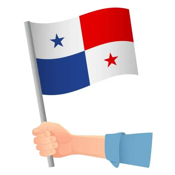 Vector illustration of flag in hand