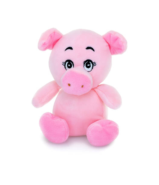 istock Pig plushie doll isolated on white background with shadow reflection. Hog plush stuffed puppet on white backdrop. Colored stuffed pig toy. Pink pig. 1148588865