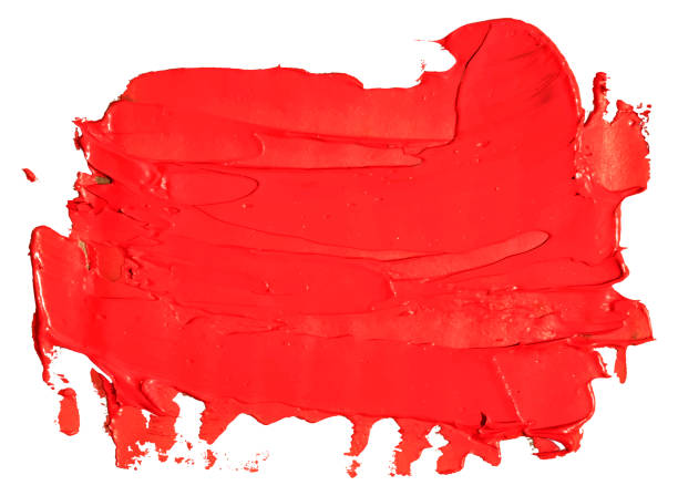 istock Red oil texture paint stain brush stroke, hand painted, isolated on white background EPS10 vector illustration. 1148591074