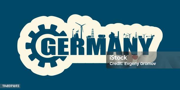 Energy And Power Icons Germany Word Stock Illustration - Download Image Now - Air Pollution, Atom, Badge