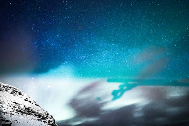 istock Multicolored northern lights - Aurora borealis - sky close up in Iceland 1148593866