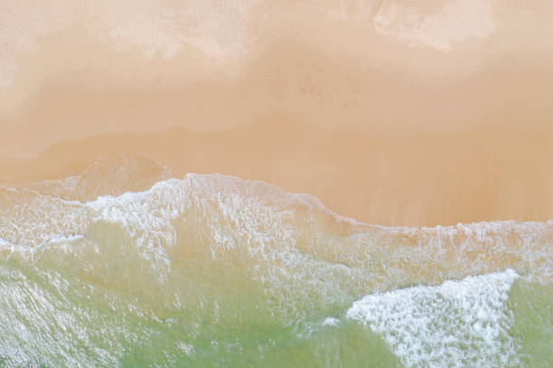 istock Atlantic ocean sandy beach with turquoise ocean and waves. Aerial view 1148594380