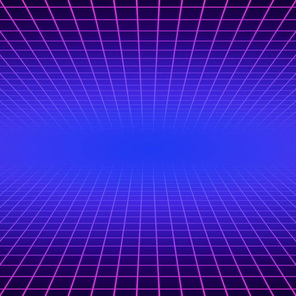 Synth wave retro grid background. Synthwave 80s vapor vector game poster neon futuristic laser space arcade Synth wave retro grid background. Synthwave 80s vapor vector game poster neon futuristic laser space arcade. 1980 stock illustrations