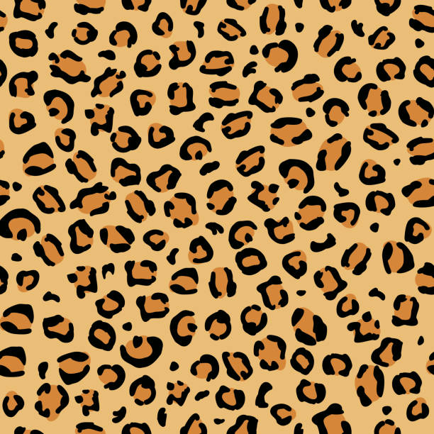 illustrazioni stock, clip art, cartoni animati e icone di tendenza di leopard senza cuciture modello di stampa animal vector skin texture - cute animal purebred dog brown
