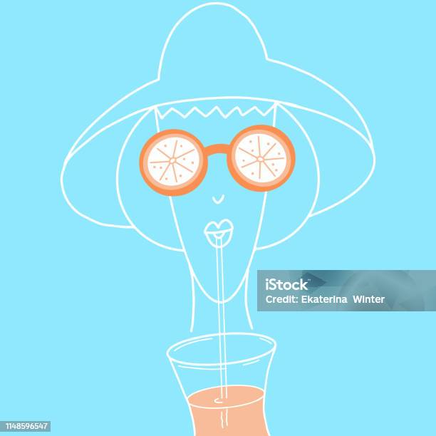 Summer Girl Stock Illustration - Download Image Now - Art, Drawing - Art Product, Illustration