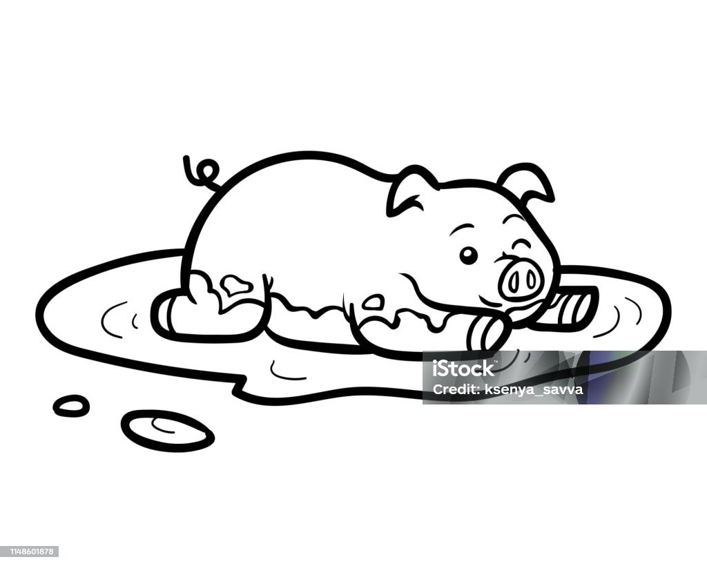 Coloring book, Pig Coloring book for children, Pig Animal stock vector
