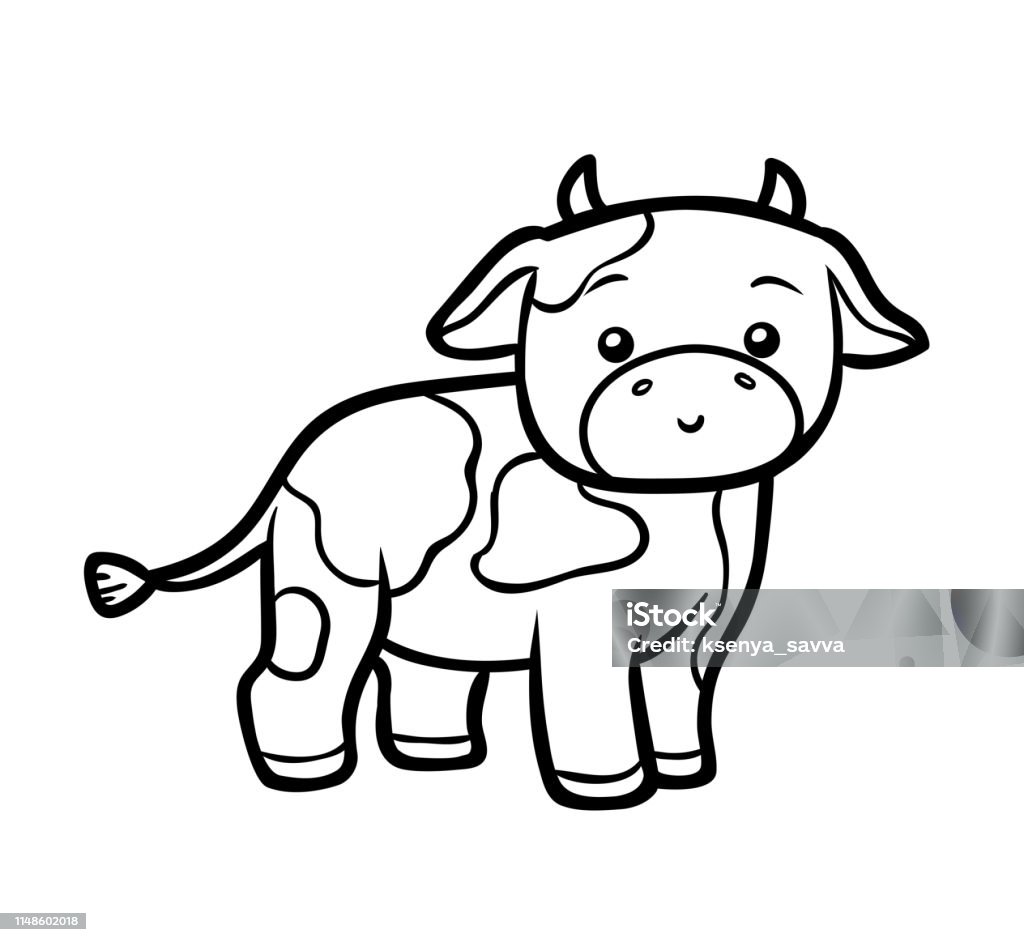 Coloring book, Bull Coloring book for children, Bull Animal stock vector