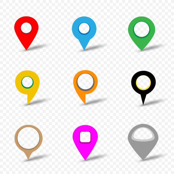 карта контактный набор на прозрачном фоне - locator stock illustrations