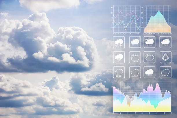 istock Weather forecast presentation report background with beautiful  clouds aerial view from aircraft. 1148605705