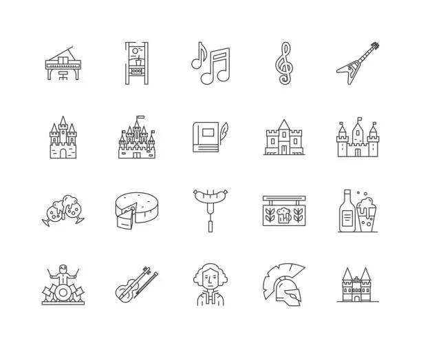 Vector illustration of Germany line icons, signs, vector set, outline illustration concept