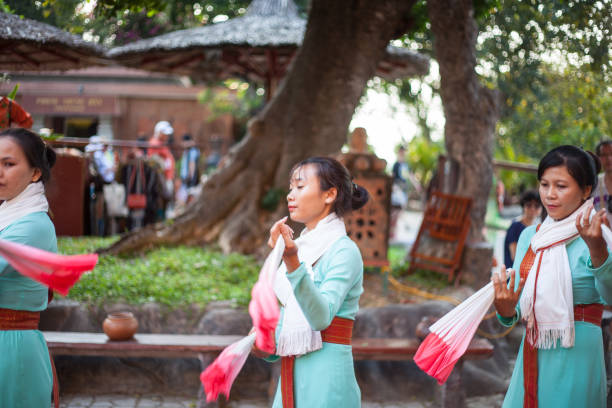 traditional weared woman are dancing in Po Nagar Cham towers, Nha Trang, Vietnam April,15,2019