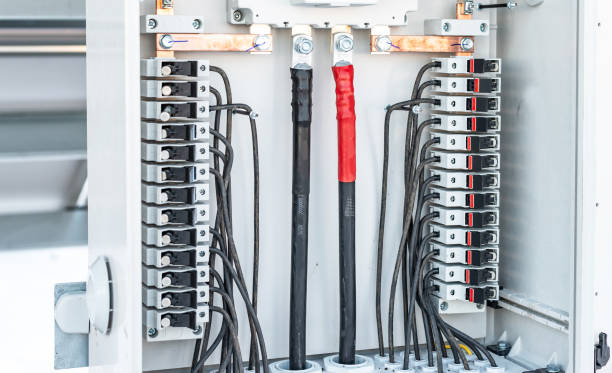istock Box of wires from solar panels 1148609809