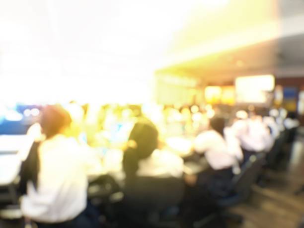 istock Blurred image of group of students are learning and lecture and using computer together in classroom for study and workshop in computers room at school. education technology or training concept. 1148610872