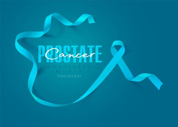 istock Prostate Cancer Awareness Calligraphy Poster Design. Realistic Light Blue Ribbon. September is Cancer Awareness Month. Vector 1148619284