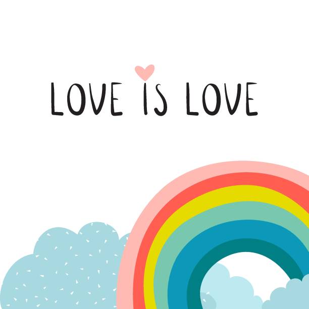 bulutlar ile renk gökkuşağı. aşk, aşk kartıdır. vektör illustration - gökkuşağı illüstrasyonlar stock illustrations