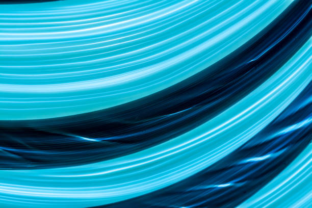 istock Futuristic abstract background of beautiful glowing blue neon geometric lines. 1148622464