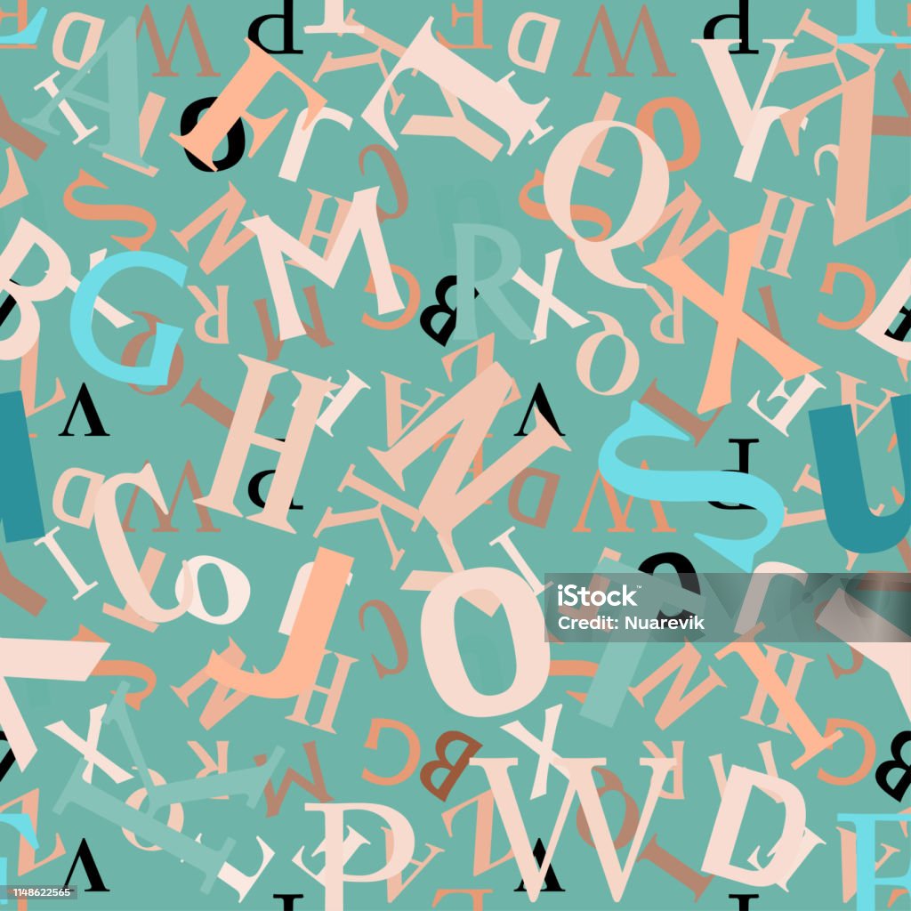 Writing Abc Background Abc Alphabet Abstract Textile Design Seamless Pattern Background Stock ...