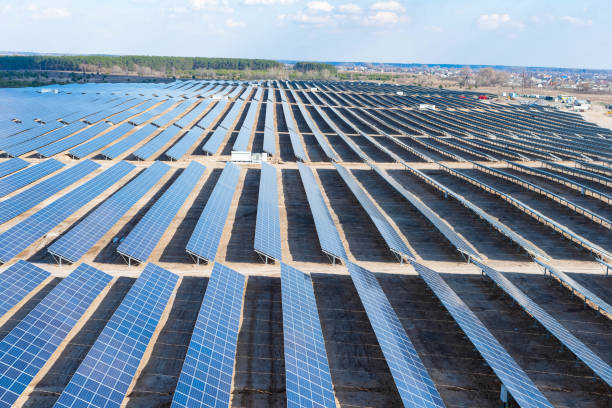 istock Section of the solar panels - the top view 1148623512