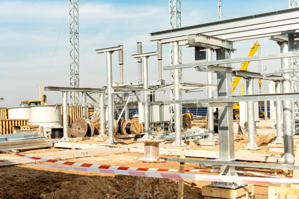 istock Construction of electrical substation and equipment installation 1148623809