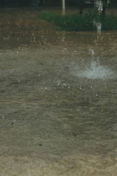 istock Heavy raining. Raindrops at outdoors. Spring rain. Autumn rain season. 1148624195