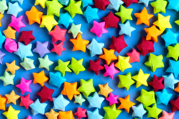 istock Many multicolored small origami stars 1148625438
