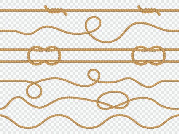 мор�ская веревка бесшовная. шаблон морской узел, прямой шнур морской шпагат веревки орнамент обои шаблон - rope tied knot vector hawser stock illustrations