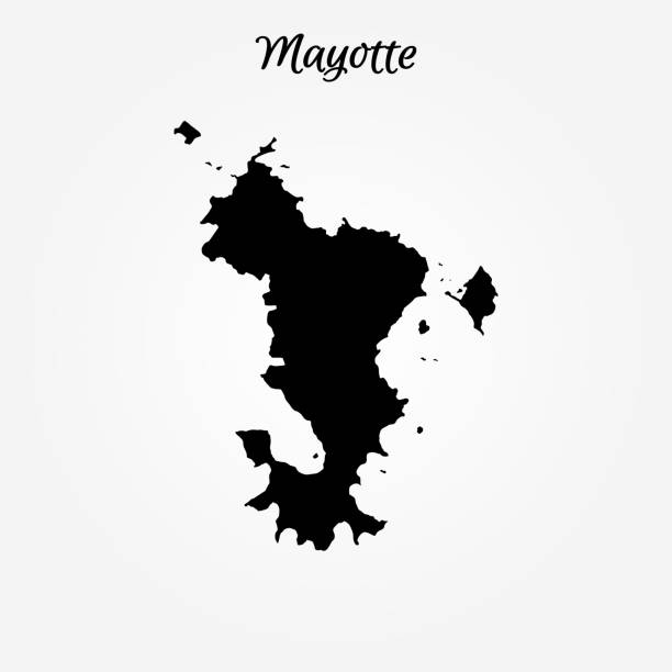 Map of Mayotte Map of Mayotte. Vector illustration. World map mayotte stock illustrations