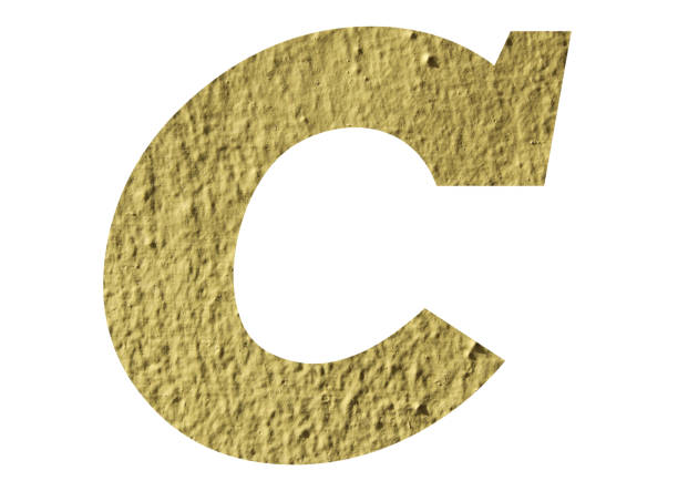 istock Letter C alphabet  with yellow wall on white background 1148631109