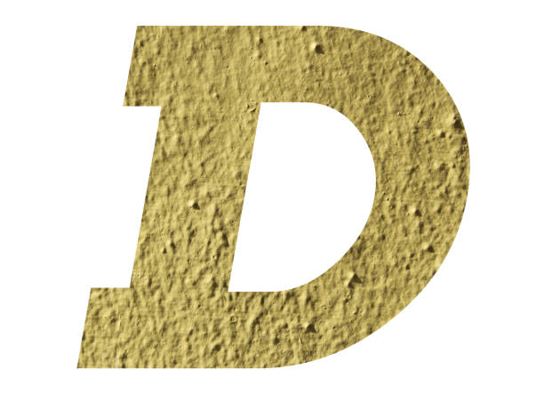 istock Letter D alphabet  with yellow wall on white background 1148631156