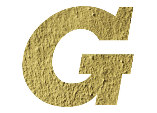 istock Letter G alphabet  with yellow wall on white background 1148631259