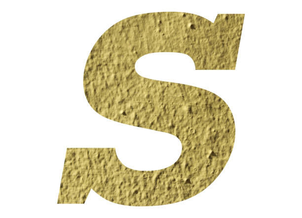 Letter S alphabet  with yellow wall on white background