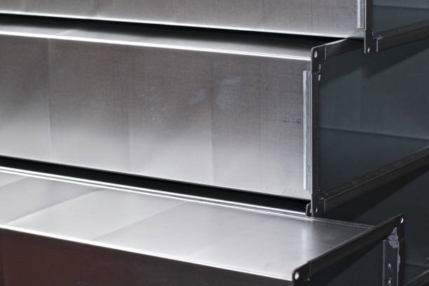 istock Elements and parts made of galvanized sheet for various ventilation systems 1148632772