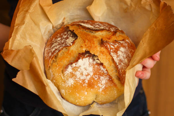 istock bread wheat (fresh pastries snack). food background. top 1148633744