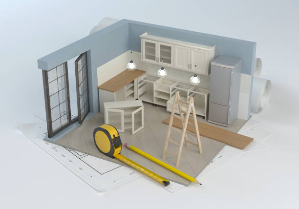 Kitchen project and assembly of furniture