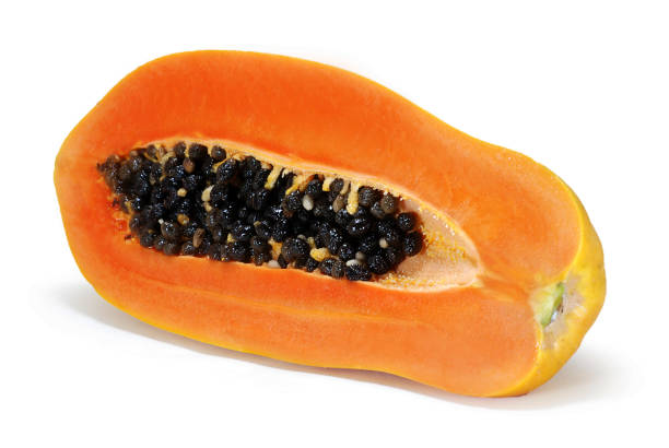 istock Papaya fruits isolated on white 1148634976