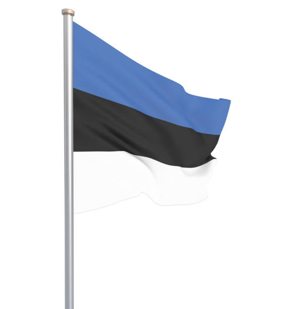 istock Estonia flag blowing in the wind. Background texture. 3d rendering, wave. - Illustration. Isolated on white. 1148639641