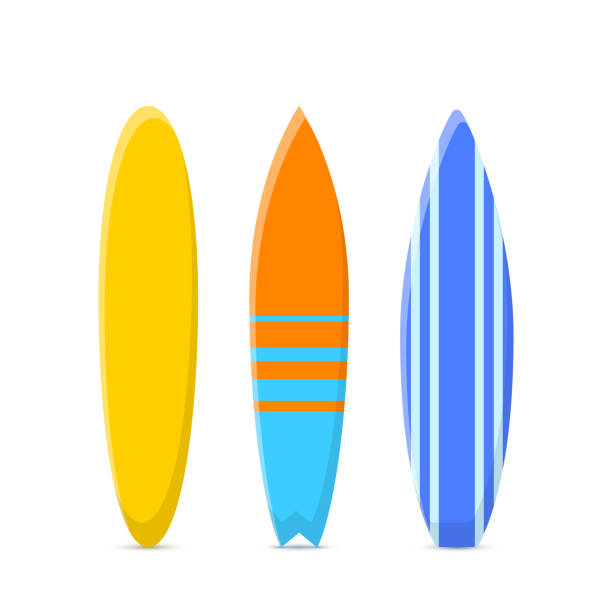 istock Set of surfboards. Classic types of surfboards with a pattern. Vector illustration isolated on white 1148641854
