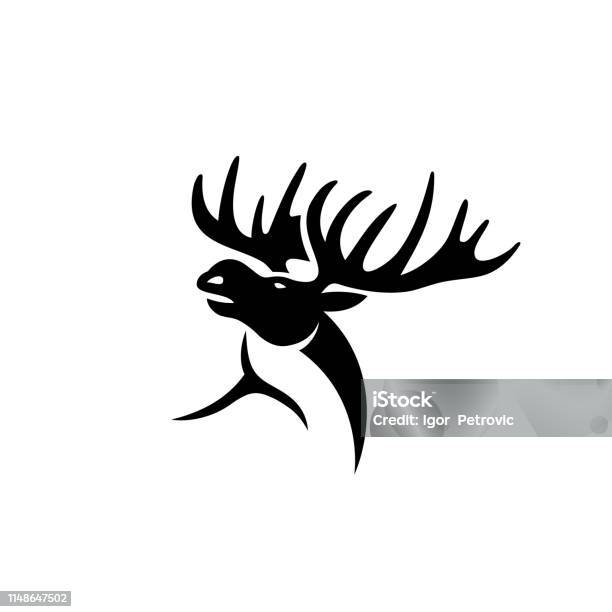 Moose Vector Illustration Stock Illustration - Download Image Now - Moose, Head, Logo