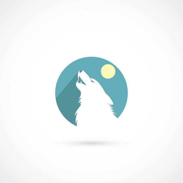 Howling wolf sign - vector illustration Howling wolf sign fool moon stock illustrations