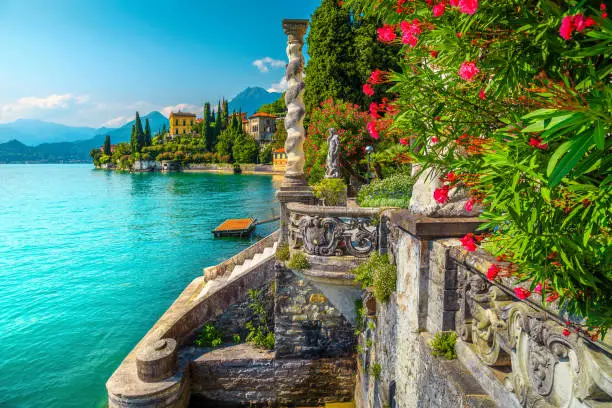 Photo of Lake Como with luxury villas and spectacular gardens, Varenna, Italy