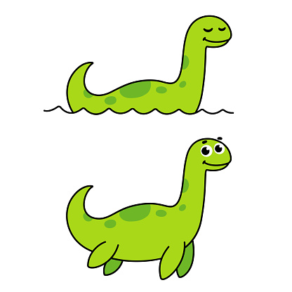 Cute cartoon Loch Ness monster