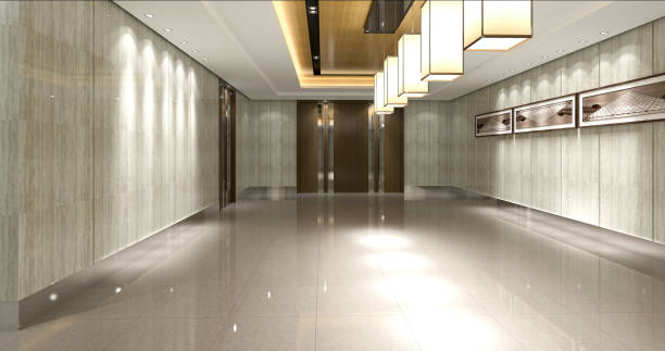 istock 3d render of luxury hotel lobby and reception 1148649843