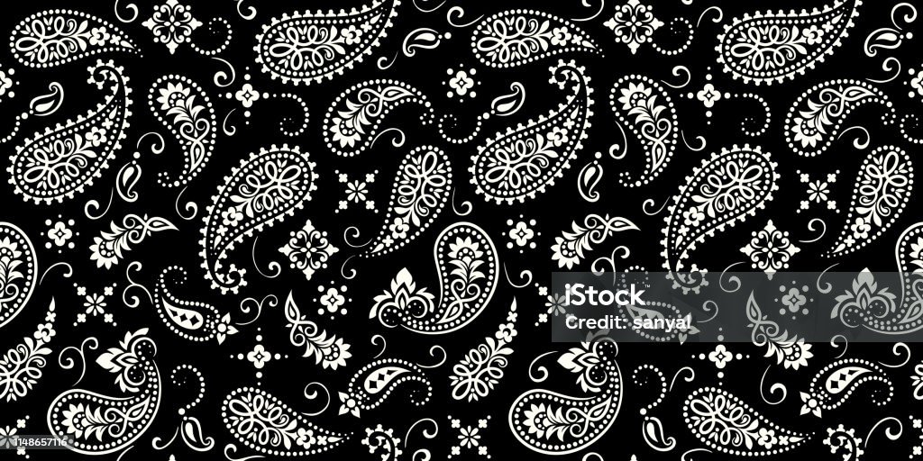 Seamless Pattern Based On Ornament Paisley Bandana Print Vector Ornament Paisley  Bandana Print Silk Neck Scarf Or Kerchief Square Pattern Design Style Best  Motive For Print On Fabric Or Papper Stock Illustration -