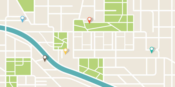City map navigation. GPS navigator. Point marker icon. Top view, view from above. Abstract background. Cute simple design. Flat style vector illustration. City map navigation. GPS navigator. Point marker icon. Top view, view from above. Abstract background. Cute simple design. Flat style vector illustration. global positioning system illustrations stock illustrations