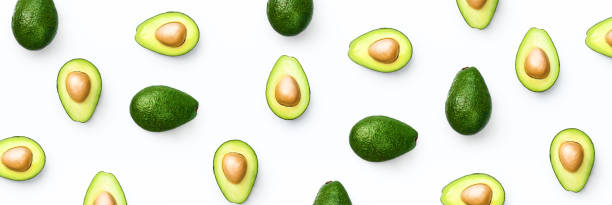 istock Avocado food concept on white background 1148660176