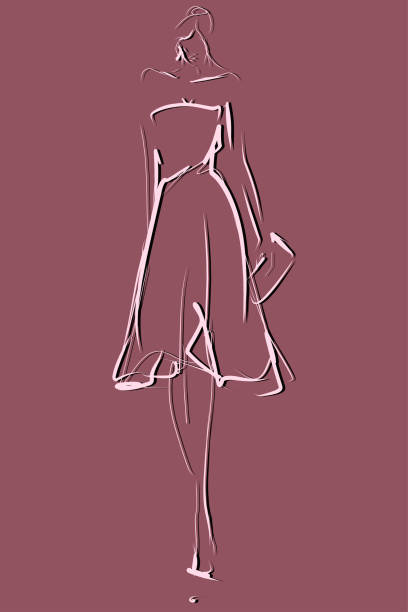 istock Elegant young woman, model. Female silhouette in dress 1148660185