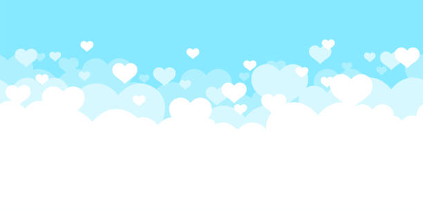 하트 배경입니다. 사랑. 홀리 데이 카드, 배너, 포스터 템플릿. 파란색과 흰색. 완벽 한 테두리입니다. 발렌타인 데이. 귀여운 심플 현실적인 디자인. 투명 한 배경입니다. 평면 스타일 벡터 일러� - heart shape valentines day love backgrounds stock illustrations